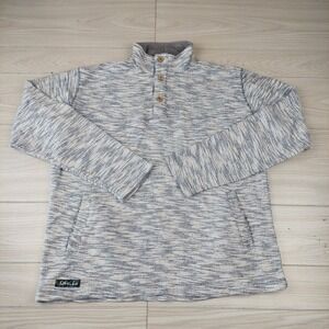 Southern Marsh Sweater Adult Large Gray Beaufort Knit Henley Sweatshirt Pullover